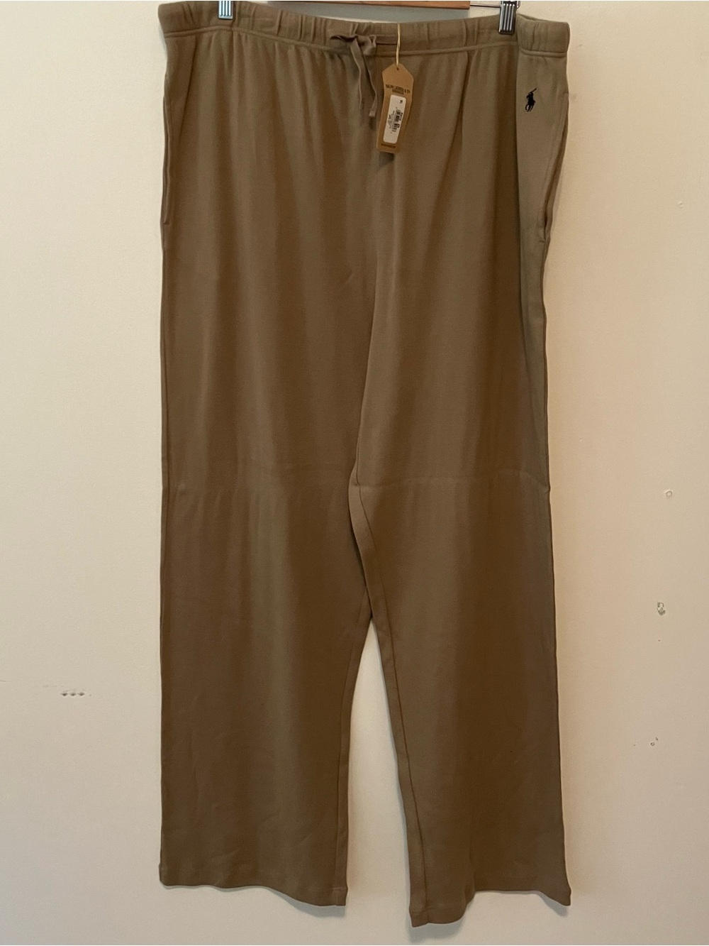 NEW Polo Ralph Lauren Mens XL Tan Khaki  Cotton Pajama Lounge Pants Pony